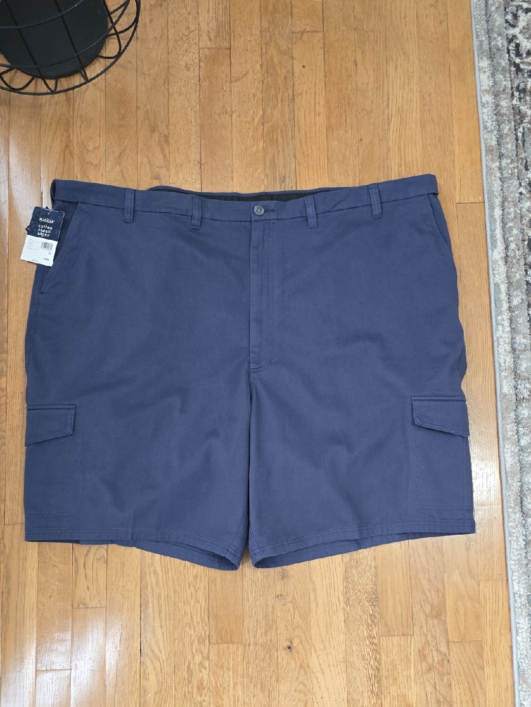 Haggar Brand Mens Big And Tall Blue Cargo Shorts Size 54
